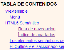 Outline o resumen de encabezados de HTML4