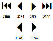 Iconos para navegacion de registros o reproductores de video o audio