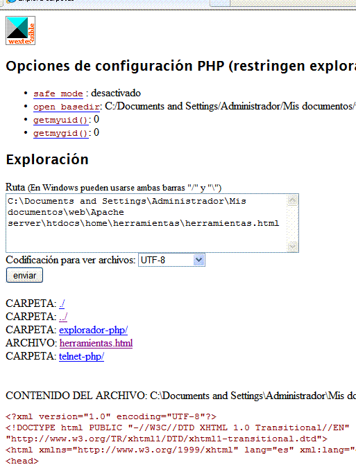 explorador PHP
