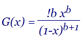 Función generadora de D(n, k) = n/k D(n-1, k-1) con b=n-k