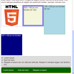 Estructura con bloques en línea, contenido y lateral derecho, aplicando consulta medios
