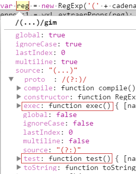 Captura de pantalla del Developer Tools de un navegador con un punto de interrupción en el código JavaScript para mostrar las propiedades y métodos de una variable.