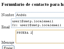 uso indebido cabecera email