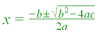 Fórmula ecuación segundo grado