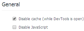 Desactiva Caché con Developers Tools abierto
