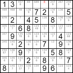 Sudoku: único solitario (naked single)